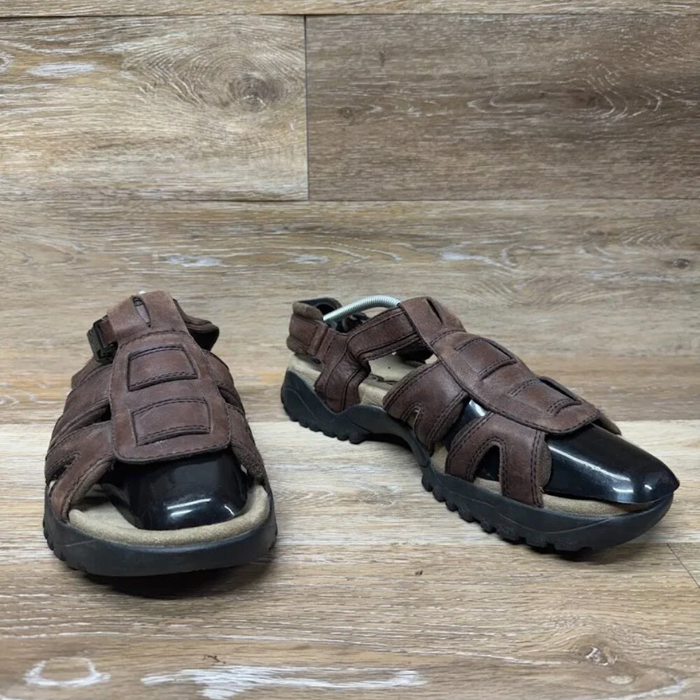 Teva Fisherman Brown Leather Sport Sandals Men's Size 10